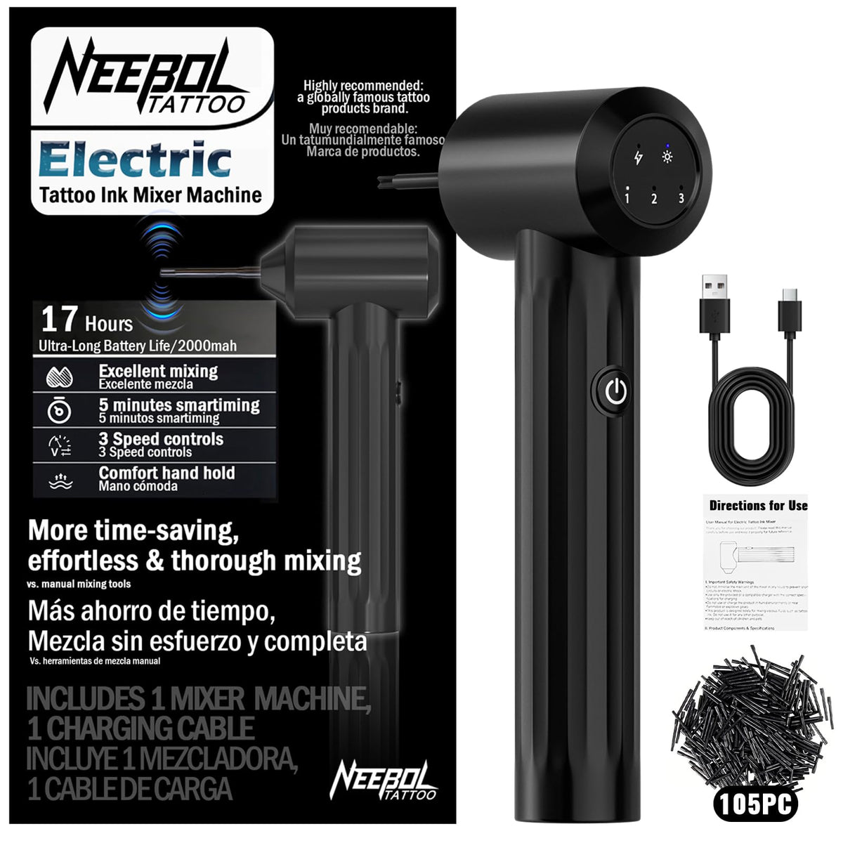Neebol front view showing compact mixer and ergonomic grip for easy handling