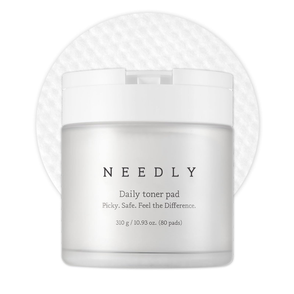 NEEDLY front packaging showing product benefits and 80-pad count for convenience