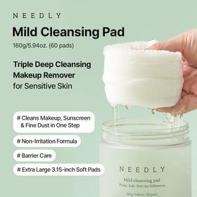 NEEDLY pad close-up of grid texture lifting makeup for efficient removal