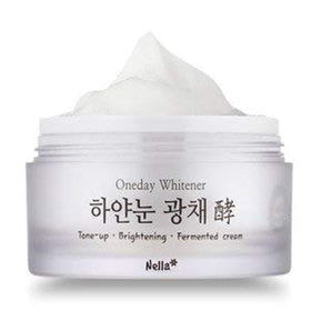 nella front jar 50ml showing packaging and instant brightening effect