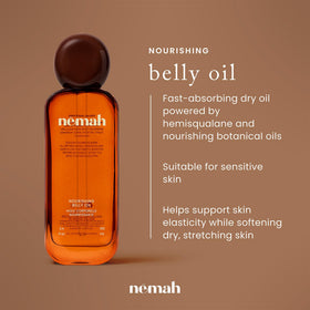 Nemah belly oil pump action dispensing controlled amount for easy massage