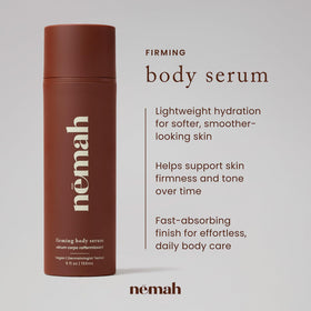 Nemah pump dispensing lotion emphasizing mess-free use and quick application