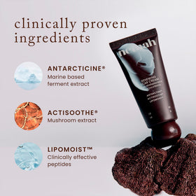 Nemah label detail showing key Antarcticine and peptides, supports ingredient trust