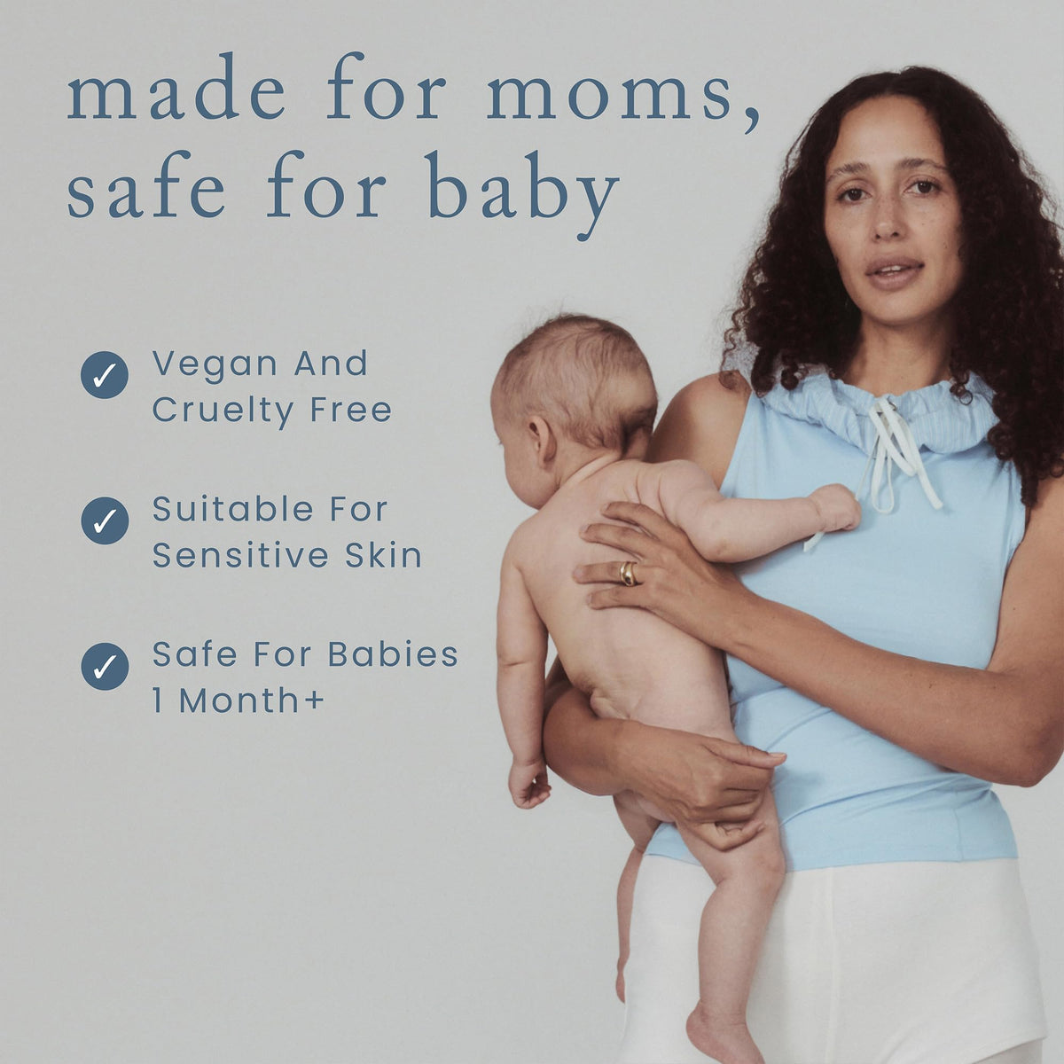 Nemah used by mom and child outdoors, clear benefit: quick on-the-go refresh