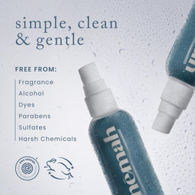Nemah bottle beside smartphone for scale, clear benefit: travel-friendly size
