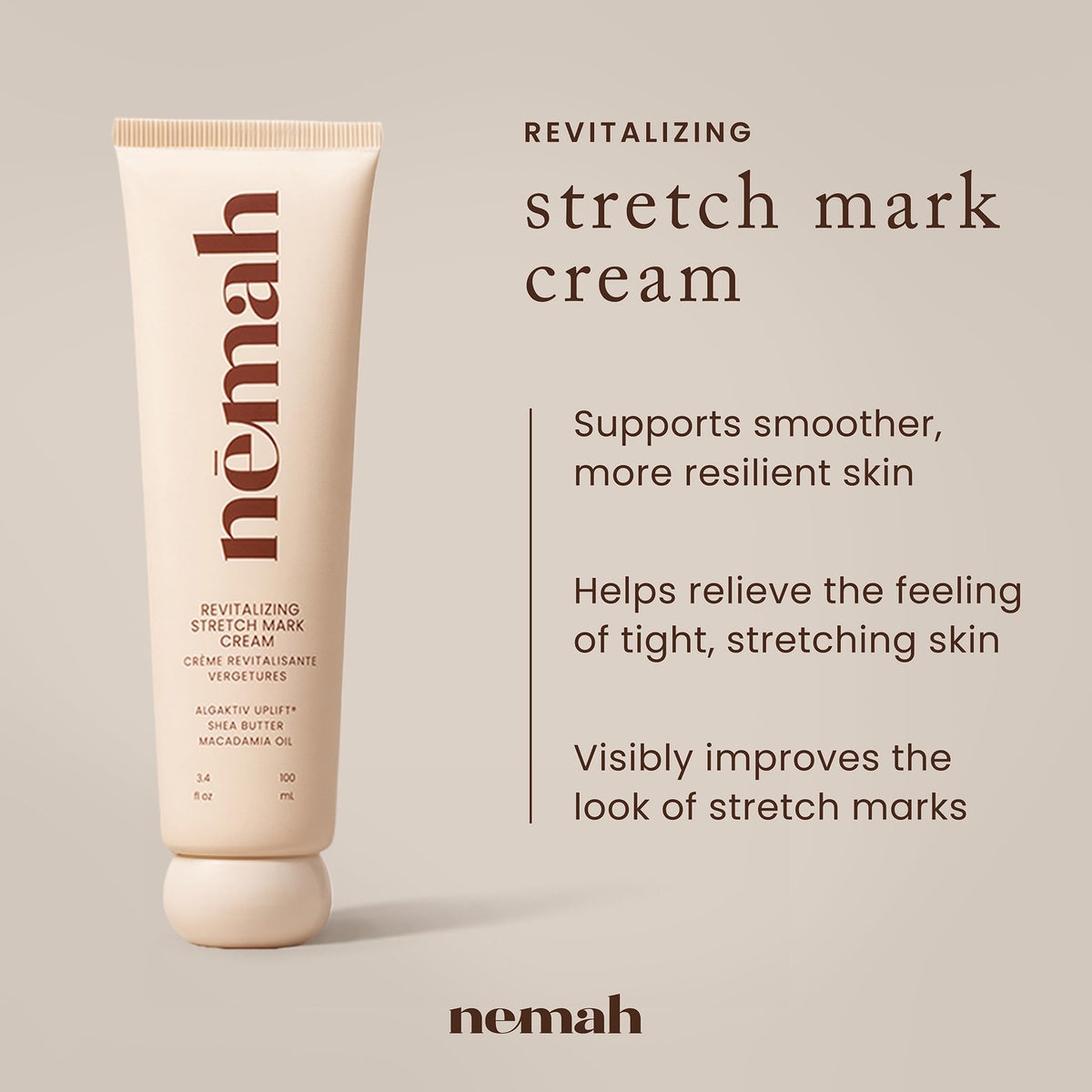 Nemah cream texture closeup highlighting smooth, fast-absorbing emollient feel