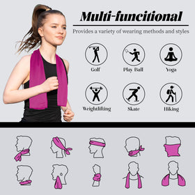 Nemlistey towel wrapped around neck in gym providing instant cooling