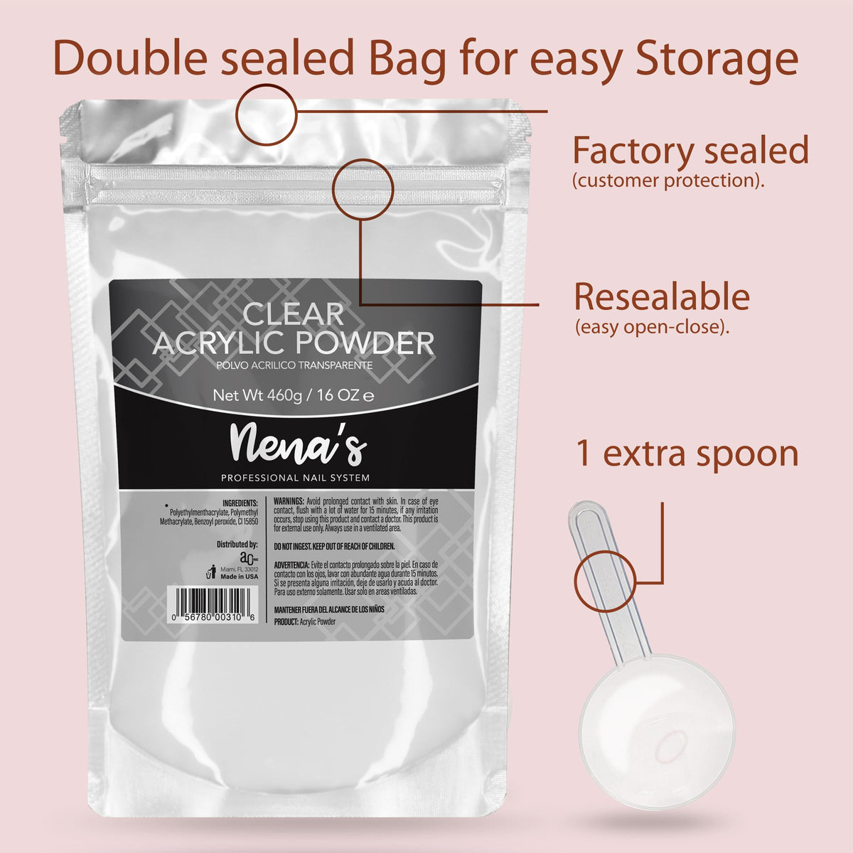 Nena's hand holding jar for scale emphasizing 16 oz supply that supports busy technicians