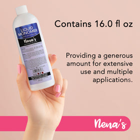 Nena's salon application scene with technician using monomer for precise sculpting