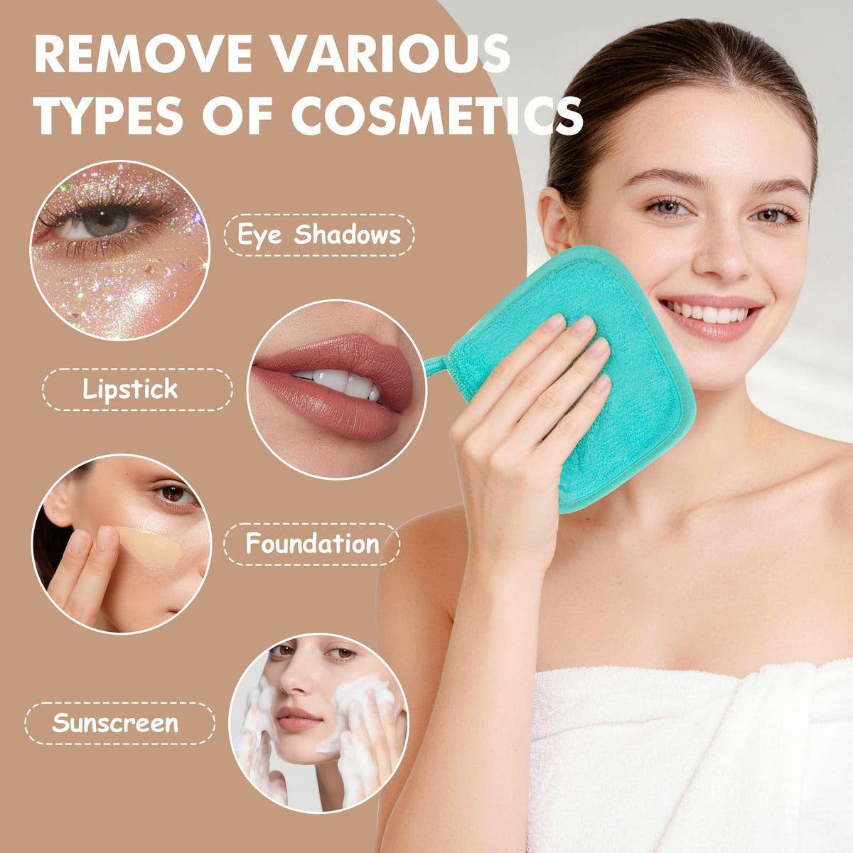 NEOACT removing makeup with water showing effective cleansing
