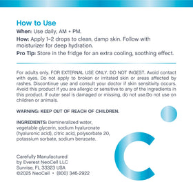 NeoCell hyaluronic acid droplet illustration representing deep moisture attraction