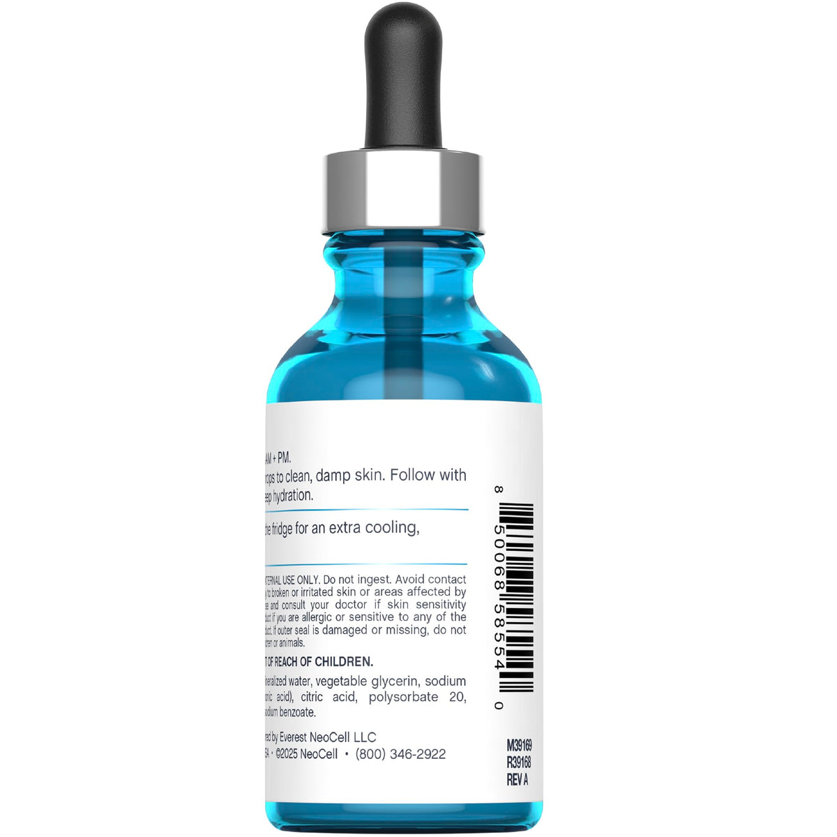 NeoCell serum texture on hand demonstrating lightweight absorption and smooth finish