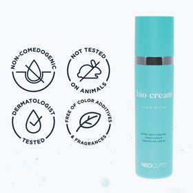 NEOCUTIS label close-up showing ingredient claims and usage guidance