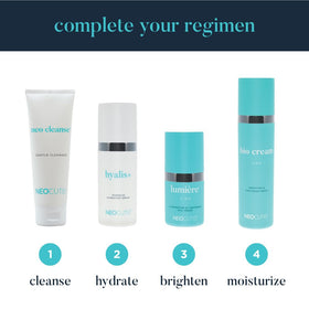 NEOCUTIS packed in an evening travel bag emphasizing on-the-go convenience