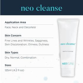 NEOCUTIS open cap with cleanser dispensed, demonstrates easy application