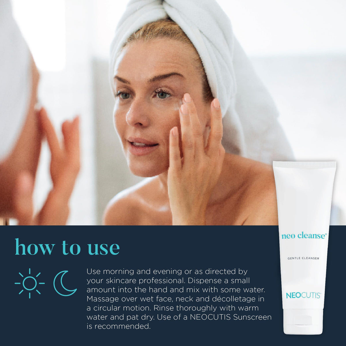 NEOCUTIS tube held in hand to show 125ml scale and travel convenience
