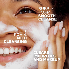 NEOGEN DERMALOGY cushiony foam texture close-up demonstrates soft, low-friction cleanse