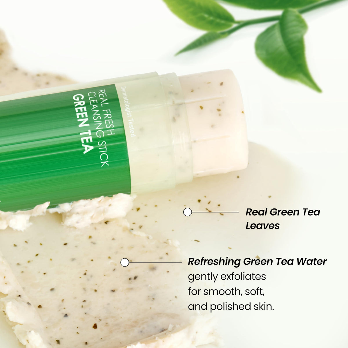 DERMALOGY by NEOGENLAB cleansing stick held in hand illustrating travel size convenience