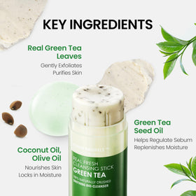 DERMALOGY by NEOGENLAB cleansing stick on bathroom shelf suggesting daily routine ease