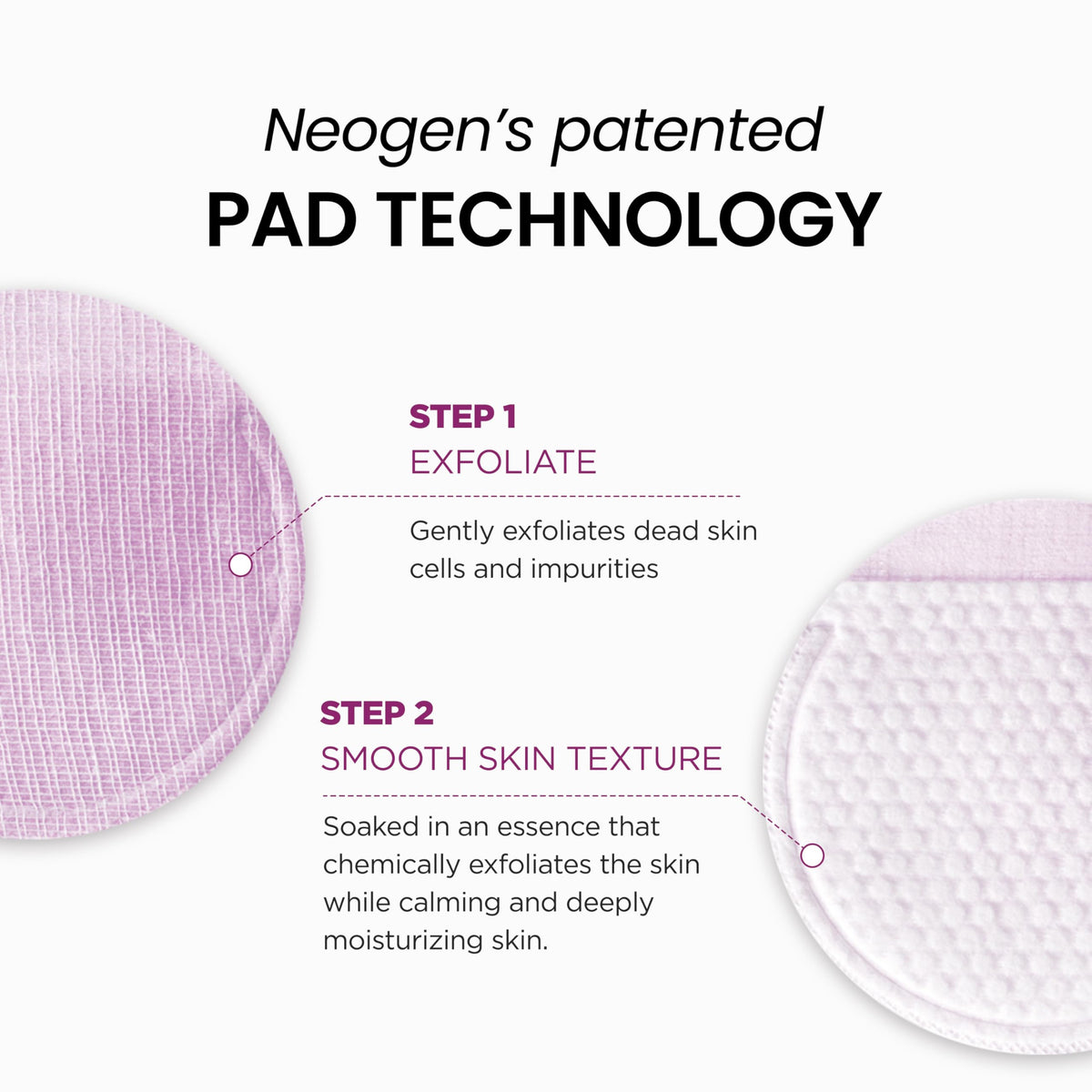 DERMALOGY by NEOGENLAB pad held in hand to show size and single-use convenience benefit