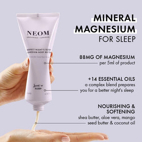 Neom body butter being applied to forearm for instant softening benefit