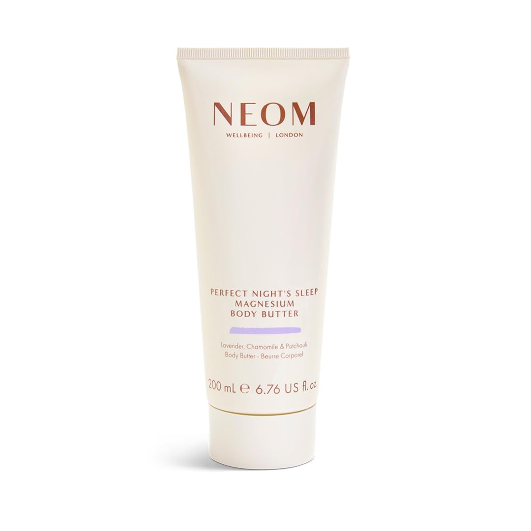 Neom jar front view showing label and calming sleep scent benefit