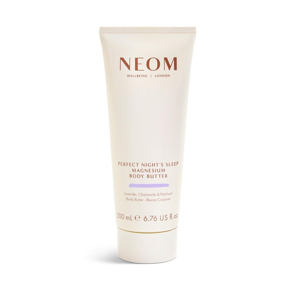 Neom jar front view showing label and calming sleep scent benefit
