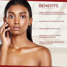 Neoprosone applied to face targeting dark spots for evening skin tone improvement