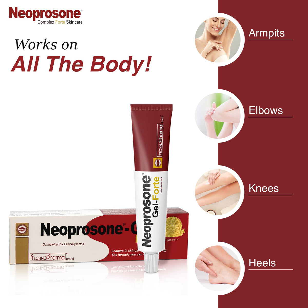 Neoprosone size comparison 1 fl oz bottle next to common everyday items