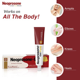 Neoprosone size comparison 1 fl oz bottle next to common everyday items