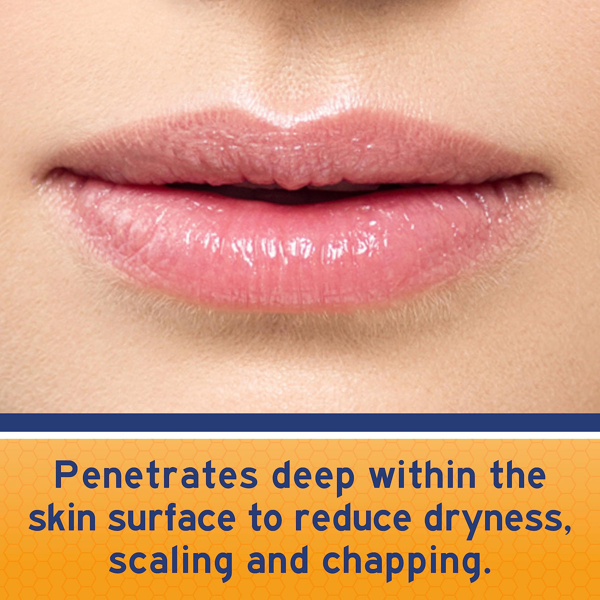 Neosporin balm being applied to lips demonstrating soothing repair overnight