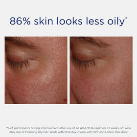 NEOSTRATA application on face demonstration indicating even coverage and prep benefit