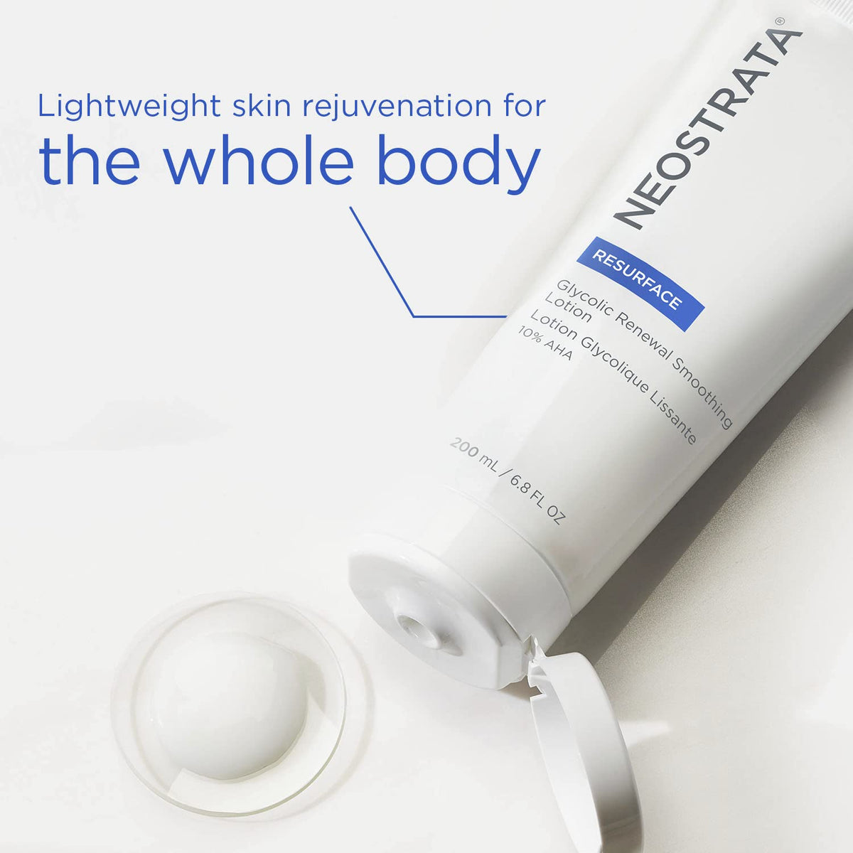 NEOSTRATA lotion texture dispensed on skin showing lightweight absorbency