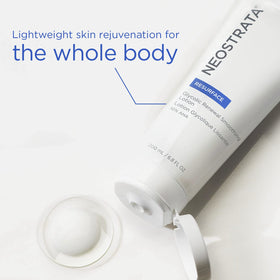 NEOSTRATA lotion texture dispensed on skin showing lightweight absorbency