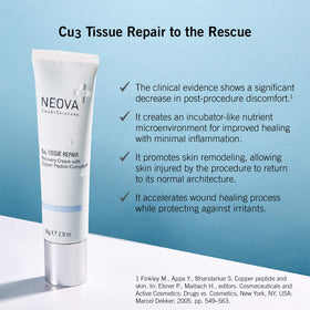 NEOVA Cu3 cream texture close-up highlighting rich, soothing formulation