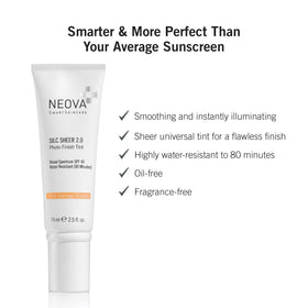 NEOVA Silc Sheer 2.0 applied on hand showing blendable tint benefit