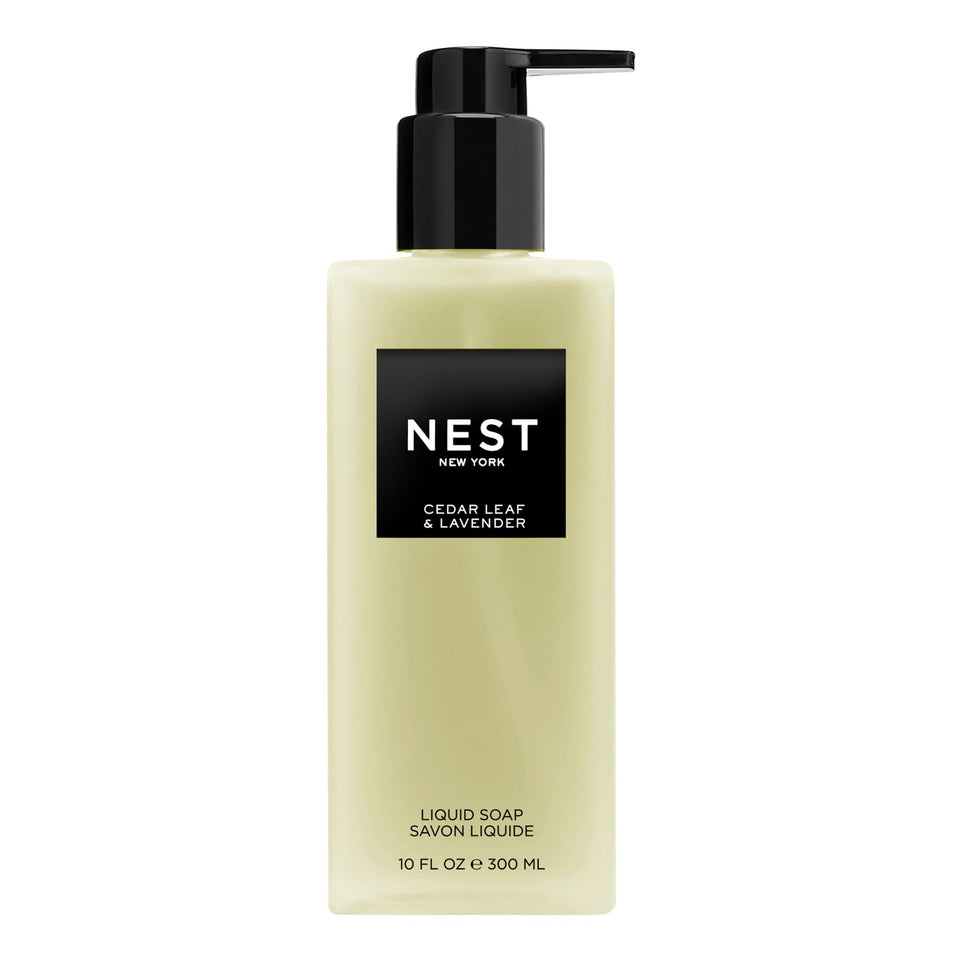 NEST New York front packaging showing bottle and cedar leaf lavender scent benefits