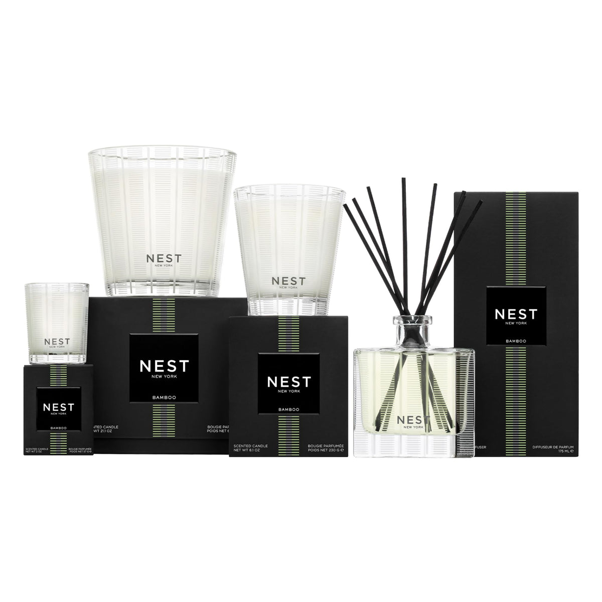 NEST New York bottle held in hand showing 10 fl oz scale and ~300 pumps