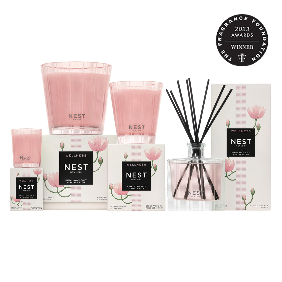 NEST New York bottle back label showing ingredient callouts and benefits