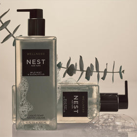 NEST New York soap texture on palm illustrating gentle lather and skin-friendly cleanse