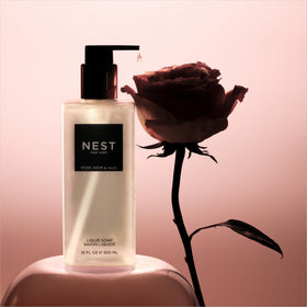 NEST New York bottle in bathroom setting adding luxurious scent ambiance
