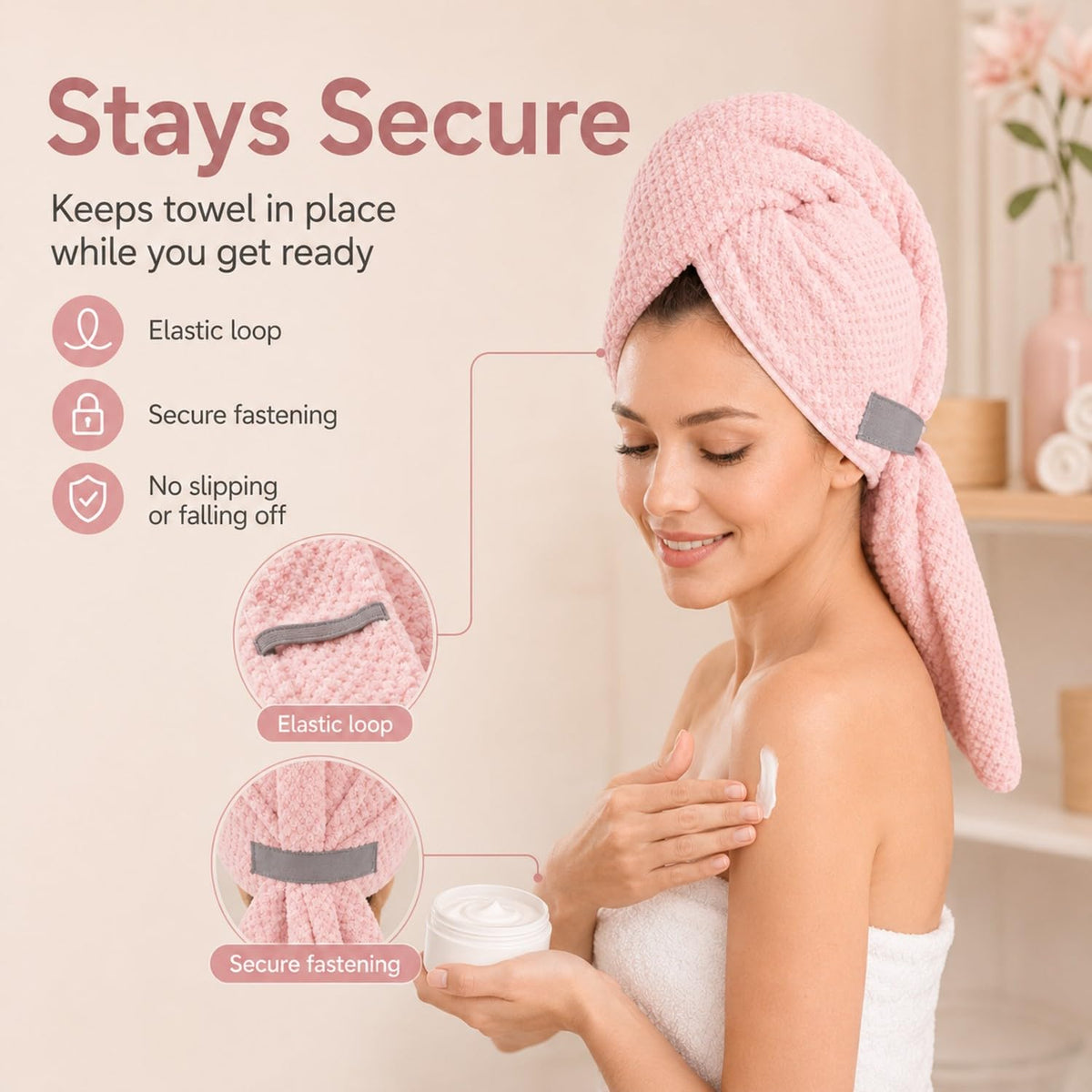Netcken neatly folded towel showing compact travel convenience and quick drying