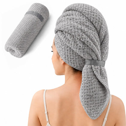 Netcken front view turban grey showing full coverage and quick-dry benefit