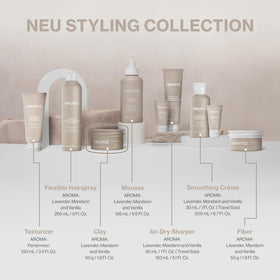 NEUMA hair clay comparison on damp and dry hair showing versatile application options