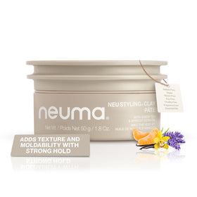 NEUMA hair clay front packaging shows product and size for easy identification and shelf appeal