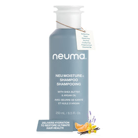 NEUMA front bottle view showing hydrating shampoo and benefits