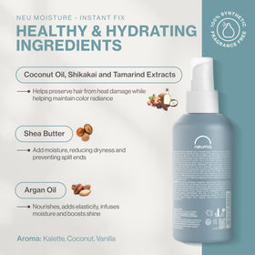 Neuma spray action mist spraying through hair for easy detangling and quick coverage