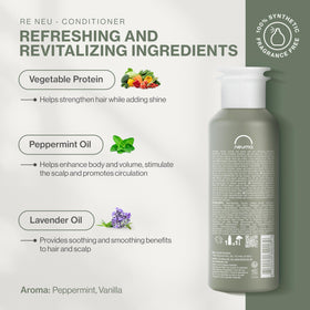 Neuma conditioner creamy pour texture demonstrating lightweight slip benefit