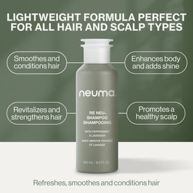 Peppermint and lavender ingredients staged with Neuma emphasizing refreshing scent