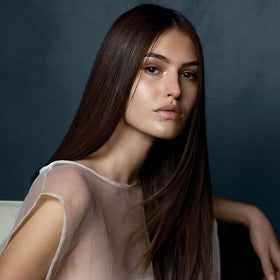 Neuro used during flat iron styling to show thermal protection in action